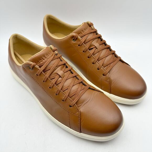 Cole Haan Mens Grand Plus Crosscourt ll Sneakers US 10 M Tan Brown Leather NIB - Picture 5 of 14